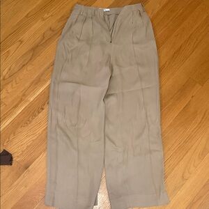 Tibi Tan Pleated Trousers